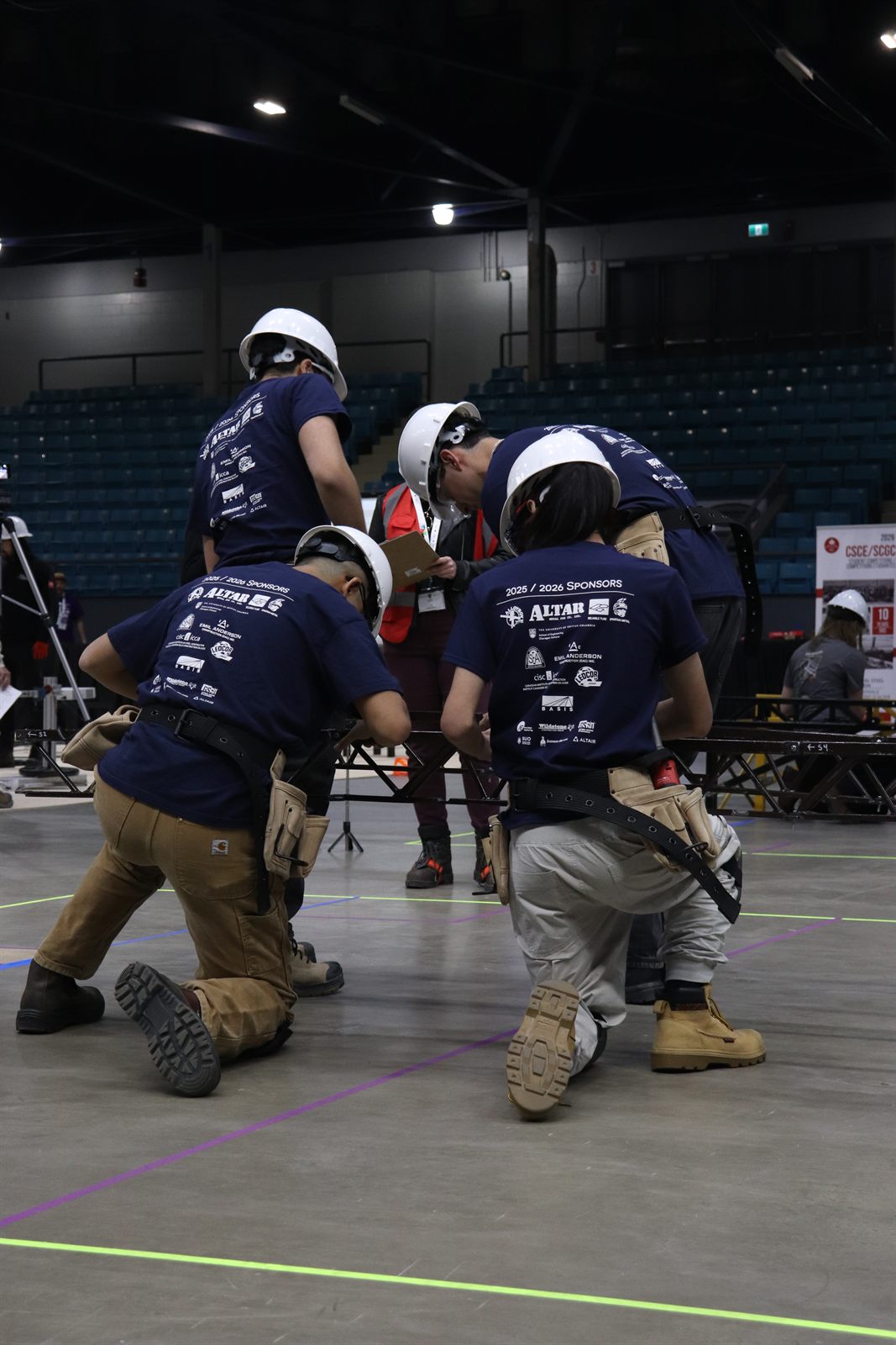 The UBCO team's shirts with sponsor logos on the back